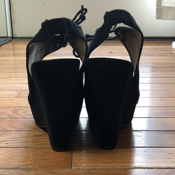 Nine West black suede wedges - Picture 3 of 5